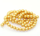 10mm YELLOW HONEYSUCKLE Round Glass Pearls  40 beads  bgl0468