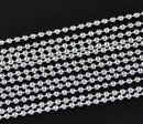 10 meters (over 32 feet) SILVER PLATED Metal Ball Chain 2.4mm fch0028