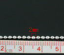 10 meters SILVER PLATED Metal Ball Chain 2.0mm  fch0125
