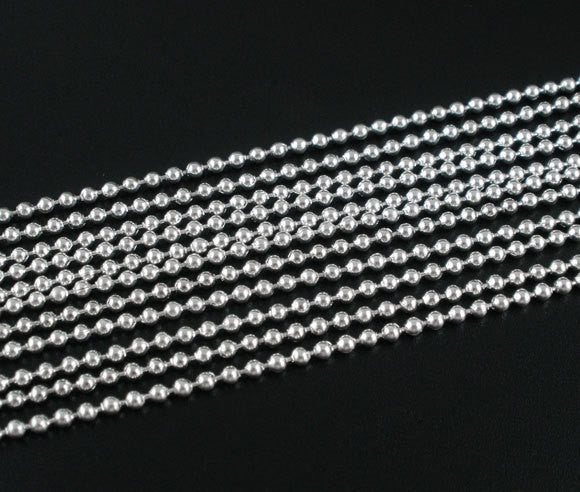 10 meters SILVER PLATED Metal Ball Chain 2.0mm  fch0125