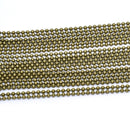 10 meters (over 32 feet) ANTIQUED BRONZE TONE Metal Ball Chain 2.4mm fch0132