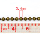 10 meters (over 32 feet) ANTIQUED BRONZE TONE Metal Ball Chain 2.4mm fch0132