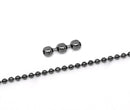 10 meters (over 32 feet) GUNMETAL BLACK TONE Metal Ball Chain 2.4mm  fch0120