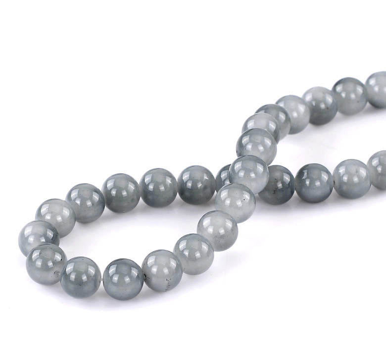 12mm HEATHER GREY Round Glass Beads . 30 beads bgl0283
