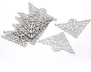 30 SILVER Vintage Style Filigree Flat Metal Findings  Bulk package  FIL0034