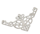 50 Brass SILVER Vintage Style Filigree Flat Metal Findings  Bulk package  FIL0017