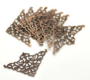 25 COPPER Vintage Style Filigree Flat Metal Findings  Bulk package  FIL0019