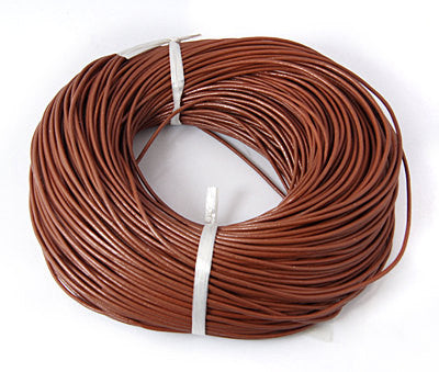 10 yards (30 feet) RUSTY RED LEATHER Jewelry Cord . Round 2mm  cor0078