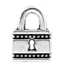 10 Antiqued Silver Tone FANCY KEY Lock Charm Pendants . chs0085