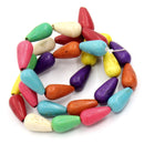 1 strand Howlite TEARDROP Beads, mixed rainbow colors  HOW0105
