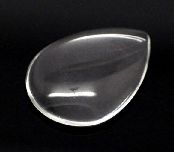 20 Clear TEARDROP Glass Dome Seals 29x20mm for Cabochons, Pendants, Charms, Scrapbooking cab0162