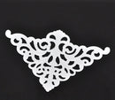 30 WHITE Vintage Style Filigree Flat Metal Findings  Bulk package  fil0036