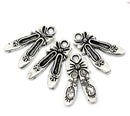 10 Antiqued Silver BALLET DANCE Shoe Charm Pendants chs0598