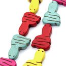 1 strand Howlite SNAKE Beads, mixed rainbow colors  HOW0099