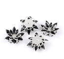 2 Rhinestone BLACK 3D FLOWER Connector Link Findings 35mm x 30mm . fin0031