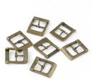 4 Bronze Metal Square Belt Buckle Findings, Fits 3/4" ribbon fin0159