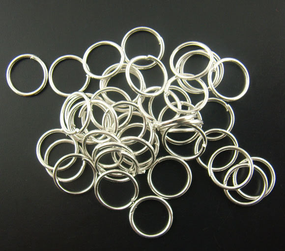 50 Package Silver Plated Open Jump Rings 9mm x 1.2mm, 16 gauge  jum0029a