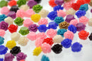 50 Tiny Resin Rose Beads or Cabochons  10mm diameter  . mixed colors cab0252