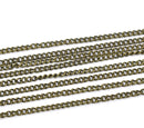 10 meters (32.8 feet) of Antiqued Bronze Curb Link Chain . unsoldered links are 3x2mm fch0092