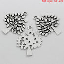 6 Silver Tone Metal TREE of LIFE Charm Pendants . chs0757