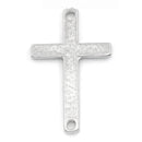 10 Silver Tone Metal Sideways Cross Charm Connectors . CHS0330