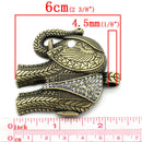 1 Large Rhinestone ELEPHANT Pendant . bronze tone metal, clear crystals.    CHB0142
