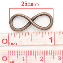 20 INFINITY SYMBOL  Antiqued Copper Tone Metal Charm Connectors  25x10mm chc0009