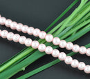 6mm CANDY PINK Round Glass Pearls . long 32" strand . about 145 beads  bgl0419