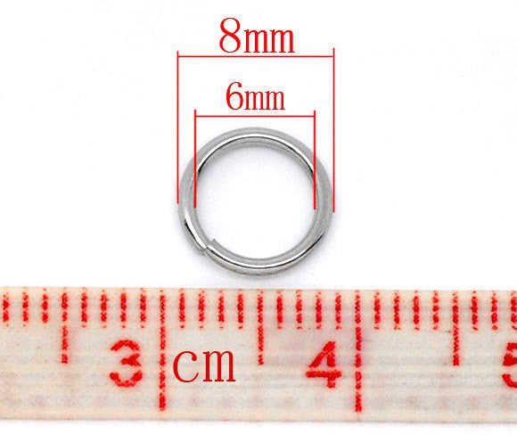 50 PCs 8mm STAINLESS STEEL Heavy Thick Open Jump Rings 18 gauge wire Findings  jum0047a