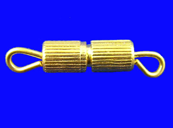 10 Small Bright Gold Tone Barrel Screw Clasps 15mm fcl0070