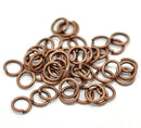 50 Copper Open Jump Rings Findings 6mm x 1mm, 18 gauge wire . wholesale bulk package, jum0189a