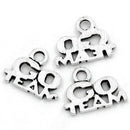 10 Silver Metal Stamped Word GO TEAM Tag Charm Pendants . chs0356