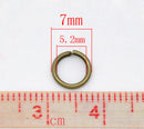 600 Antiqued Bronze Jump Rings 7mm x 0.8mm, 20 gauge wire jum0077