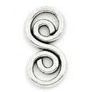 10 Swirley 'S'  Antique Silver Tone Metal Charm Connectors. CHS0327