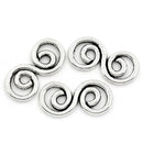 10 Swirley 'S'  Antique Silver Tone Metal Charm Connectors. CHS0327