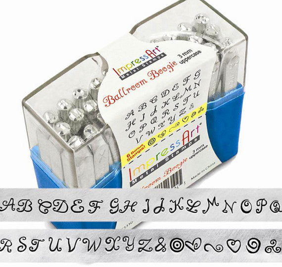 ImpressArt Metal Alphabet Letter Stamping Set,  3mm UPPERCASE BALLROOM BOOGIE Font tol0250