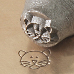 ImpressArt Metal Design Stamp,  6mm CAT FACE  tol0107