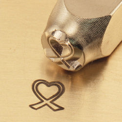 ImpressArt Metal Design Stamp,  6mm AWARENESS RIBBON HEART Outline   tol0049