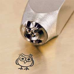 ImpressArt Metal Design Stamp,  6mm HOOTIE OWL   tol0027