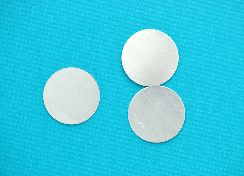 5 Unfinished Aluminum Metal Stamping Blanks Charms 1-1/2" (1.5") CIRCLE DISC TAGS 20 gauge msb0137
