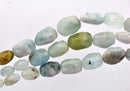 Half Strand AQUAMARINE Nugget Beads, graduated sizes  Natural Gemstones gaq0002