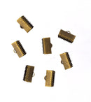 20 Bronze Tone Metal Brass Ribbon Terminal End Connectors for 1/2" ribbon fcl0013