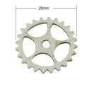 8 Silver Tone Pewter COG GEAR Charm Pendants 25mm (1" diameter) chs0041