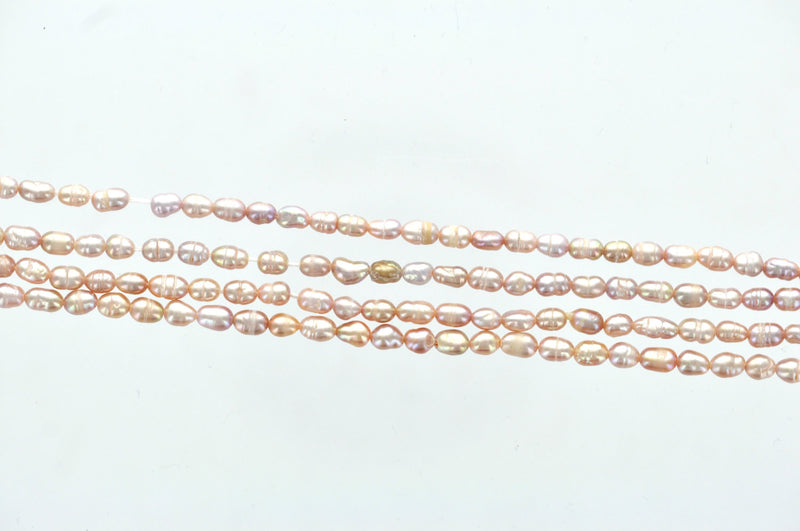 24 Oval LIGHT PINK Freshwater Pearls Beads, 2.3mm to 3mm gpe0015