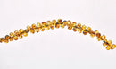 50 AMBER PICASSO Teardrop Fire Polished Czech Glass Beads . 6x4mm bgl0894