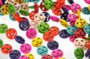 15mm Jack O Lantern Pumpkin Coin Beads, Howlite, full strand, 26 beads, how0013