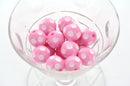 16mm Large Solid Acrylic Round BUBBLEGUM Beads . CANDY PINK Polka Dots, 9 beads, bac0003