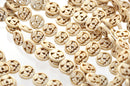 1 Strand Medium GHOSTLY WHITE Carved Jack O Lantern Beads . carved howlite stone 20mm . how0016