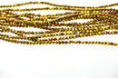 Full Strand Crystal ROUND Beads .  BRIGHT GOLD 4mm . about 80 beads  bgl0533