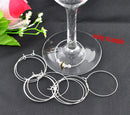 10 LARGE SILVER Plated Wine Glass Charm Rings or Earring Hoops 40x35mm fin0085a